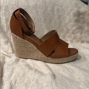 Time and Tru Tan Wedge Sandals